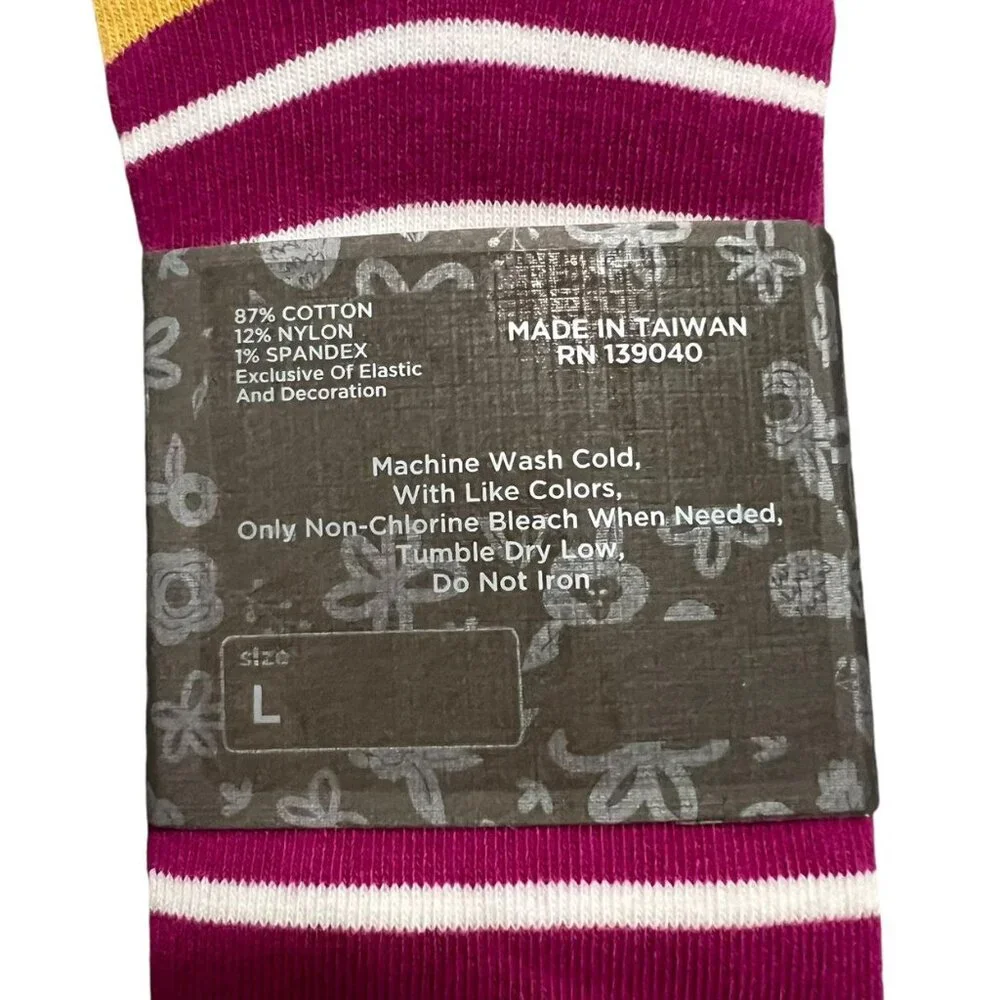 NEW Matilda Jane Sz L Perfectly Paired Fuchsia Lace Knee Socks